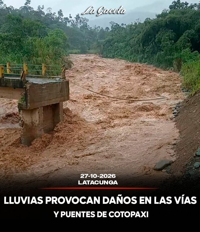 Lluvias provocan daños en vías y puentes de Cotopaxi