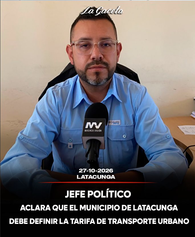 Jefe Político aclara que el Municipio de Latacunga debe definir la tarifa del transporte urbano