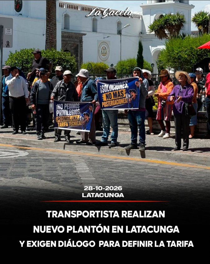 Transportistas realizan nuevo plantón en Latacunga y exigen diálogo para definir la tarifa
